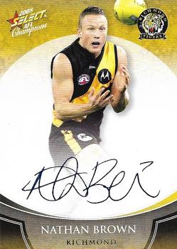 2008 Select AFL Champions - Blue Foil Signatures #FS67 Nathan Brown Front